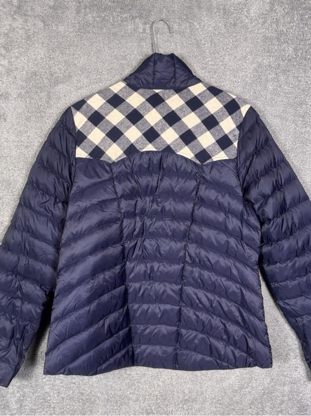 Roper Jacket Womens Large Blue Quilted Puffer Snap Front Western Cowboy Plaid